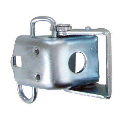 A close up of a silver door hinge car part for the lower right side of 67-74 A-Body types and 66-70 B-Body types.