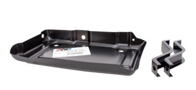 Side view of a battery tray with S braces car parts for 66-69 Dodge and Plymouth B Body models.