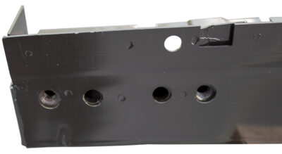Bolt connection of frame rail tower car part for front left side of 66-70 B Body models.