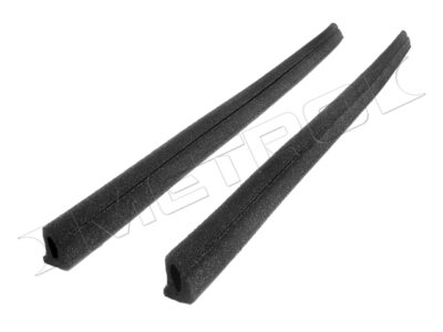A pair of right and left quarter window seals car parts for selected 64-70 Dodgle and Plymouth car models.